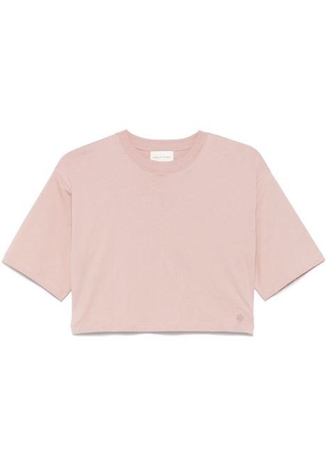 T-shirt Gupo crop in rosa Loulou studio - donna